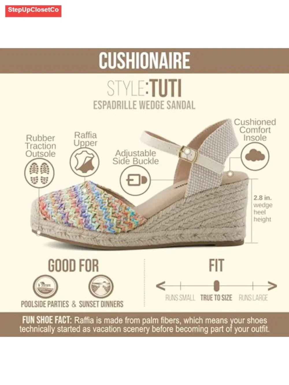 Woven Closed Toe Wedge Sandals with Ankle Strap